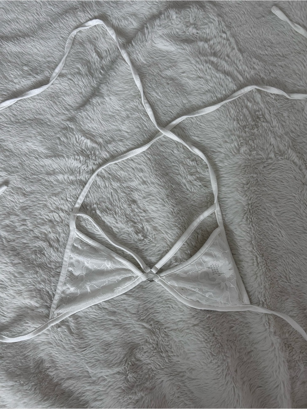 White Lace Triangle Bralette - Women's Intimates